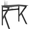 vidaXL Scrivania da Gaming con Gambe a K Nera 90x60x75 cm
