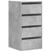 vidaXL Cassettiera Angolo Grigio Cemento 40x41x76cm Legno Multistrato