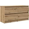 vidaXL Tv-meubel 100x35x54 cm bewerkt hout artisanaal eikenkleurig
