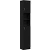 vidaXL Mobile da Bagno Rovere Nero 32x25,5x190 cm in Legno Multistrato