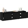vidaXL Mobile TV con LED con strisce LED Rovere Nero 140 x 34 x 40 cm