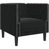 vidaXL Fauteuil Chesterfield-stijl fluweel zwart