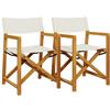vidaXL Regisseursstoelen 2 st inklapbaar stof crèmewit
