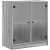 vidaXL Mobile con Ante in Vetro Grigio Sonoma 68x37x75,5 cm
