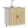 vidaXL Mobile da cucina Kalmar Rovere Sonoma 80 x 46 x 81,5 cm, Mobile cucina rettangolare moderno, arredo duraturo per la sala da pranzo, legno ingegnerizzato, organizer interno