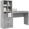 vidaXL Bureau Grijs Sonoma 145,5 x 40 x 127 cm 2 st