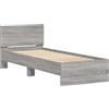vidaXL Bedframe met hoofdbord bewerkt hout grijs sonoma 75x190 cm