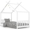 vidaXL Kinderbedframe massief grenenhout wit 70x140 cm