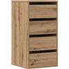 vidaXL Cassettiera Angolare Rovere Artigianale 40x41x76cm Multistrato