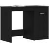 vidaXL Bureau Zwart Eiken 100 x 50 x 76 cm Bewerkt hout