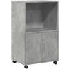 vidaXL Mobiletto con Ruote Grigio Cemento 55x40x91 cm in Truciolato