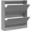 vidaXL Scarpiera Grigio Sonoma 80x21x87,5 cm in Legno Multistrato
