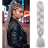 MY-LADY Extension per Treccine Africane 60cm 100g Treccine Extension Capelli Sintetici Jumbo Braiding Hair Crochet Twist Argento