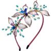 IYOU Sposa Matrimonio Fascia per Capelli Verde Floreale Rame Filo Cerchietto Vintage Cristallo Ballo Fine Anno Tea Party Accessori Capelli per Donne