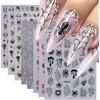 Evadollina Adesivi per Unghie Halloween, 8 Fogli Adesivi Unghie Halloween, Ragno Adesivi Unghie, Teschio Nail Art, Charms per Unghie, Accessori Unghie, Design per Unghie, Natale (Tipo A)