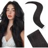 Silk-co Invisibile Extension Capelli Veri Biadesivo, Extension Biadesive Capelli Veri 10pz 20g, 30cm Estensioni di Capelli Umani Adesive, 1B Nero Naturale