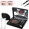 Generic Eyebrow & Eyeliner Cream with Stamp, 2 in 1 Waterproof Eyebrow & Eyeliner Cream with Double Ended Brush, 2 colors Eyebrow Stencil Kit for Women Waterproof and Smudge-proof (marrone)