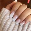 Kryzalite 24 Pezzi Ombre Rosa Unghie Impronte Corto Medio Misura Quadrata Da Incollare Unghie Bianche Rosa Artificiali per Manicure Francese