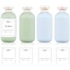 ZephyrHome 4Pezzi contenitori da viaggio per liquidi,Viaggio Ricaricabili da 200 ml,bottiglia di plastica da spremere,Bottiglia da viaggio pieghevole a prova di perdite,per Shampoo,Lozioni e Balsami(blu e verde)