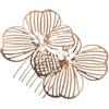 Blausky 1 pettine per capelli da sposa, 7 x 6 cm, elegante pettine per capelli da sposa, con perle, in metallo, per donne e damigelle, oro rosa
