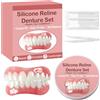 JHAZUN Kit di Riparazione per Denti in Silicone Morbido, Denti Temporanei e Faccette Dentali, Soluzione Immediata per Sorriso Naturale e Discreto, Completo con Faccette Superiori e Inferiori