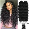 BLUONASI Feather - Uncinetto per capelli miracolosi, 16 pollici, 100 fili, per capelli profondi, per capelli invisibili, miracolosi, per extension per capelli neri (1B#, 18 pollici (50 Strands))