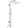 Görbach Colonna Doccia idromassaggio Colonna Doccia Acciaio Inox Senza Miscelatore Fori Muro Regolabili Asta Doccia Saliscendi Gruppo Doccia a Colonna Con Soffione e Doccetta 25 * 25 Quadrato
