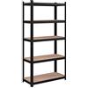 SONGMICS Scaffalatura a 5 Ripiani, Scaffale in Acciaio, Montaggio Rapido, Utensili, Strumenti in Garage, Magazzino, Ripostiglio, Portante 875 kg, 40 x 90 x 180 cm, Nero GLR040B01