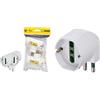Vimar FP00316.B Adattatore multiplo SICURY 250 V~ verticale 2 pezzi, spina 2P+T 16 & RI.00305.B Adattatore semplice SICURY 250 V~ sfalsato, max 1500 W, spina 2P+T 16 A standard italiano