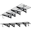 VEVOR Set di 2 Mensole da Parete per Garage, Scaffali in Metallo da Muro a 2 Livelli, 61 x 182,8 cm per Mensola, Portata Totale di 454 kg, con Ganci Portautensili, Soluzione Salvaspazio per Officina