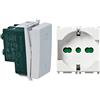 VIMAR Interruttore Illuminabile 2p 16ax Della Serie Plana Bianco & Presa 2Pcon T 16A Universale, Bianco