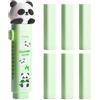 DDKY Gomma Stile Panda e Verde, 6 Gomme Di Ricarica, Gomme Da Cancellare Gomma Da Cancellare Gomma Kawaii Gomme Gomme Da Cancellare Bambini Per Scrivere Ufficio Da Disegno