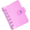 PATIKIL A7 Copertina per Raccoglitore Trasparente, PVC Morbido Bling Protezione Raccoglitori Fogli Sciolti Custodia per Notebook Ricaricabile con Chiusura Bottone Automatico, Rosa