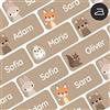 My Nametags® 56 Etichette Stirabili per Vestiti | Etichette Termoadesive Impermeabili per Vestiti e Grembiuli Scuola | Animali foresta, Fungo