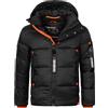Geographical Norway Geo Norway Calix Men - Giacca invernale da uomo foderata di cappotto caldo - Giacca a vento a maniche lunghe (nero L)