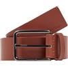 Calvin Klein Uomo Cintura Fibbia Quadrata in Pelle, Marrone (Dark Tan), 85 cm