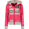 Geographical Norway Flyer Lady - Felpa Donna Zip Hoodie Tasche - Pile Donna Maglione Manica Lunga Giacca Cappuccio - Abito Ideale Primavera Estate Autunno Inverno Stagione (Rosa Shocking S)