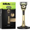 Gillette Labs Rasoio Uomo Con Barra Esfoliante Campione Gold, Manico Riutilizzabile E 1 Cartuccia Di Ricarica GilletteLabs Ha 5 Migliori Lame Di Marca, Rasatura Viso Confortevole