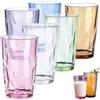 WIYETY Set di bicchieri colorati da 500 ml, set da 6 bicchieri da acqua, multicolore, set di bicchieri da succo, impilabili, per picnic, campeggio, feste, casa e feste