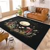 Generic Tappeto Moderno e Morbido per Soggiorno 80x150 cm Luna Della Pianta Semplice Fondo Antiscivolo, Lavabile Fino a 30 Gradi, Ingresso Interno, Nero Tappeti per Grandi Dimensioni