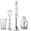 Philips Frullatore a Immersione HR2543/00, nuova Daily+ collection, 700W, Bianco, Tecnologia ProMix, 2 impostazioni di velocità + Turbo, barra in metallo, frusta, tritatutto compatto, bicchiere