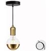 KOOYWAN G80 Filamento LED E27 6W 2700K testa specchiata oro dimmerabile（includere Plafoniera Retro pendente）