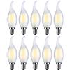 MENTA Lampadina LED E14 Luce Fredda 6500K 6W Equivalenti a 60W 600LM Lampadina Filamento LED 6W E14 Forma di Fiamma Candela Non dimmerabile Vetro - 10 Pezzi