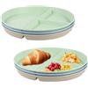 Yzpklhw Set di 3 piatti divisi con scomparti, 22,5 cm, infrangibili, per controllo delle porzioni, riutilizzabili, per adulti e bambini