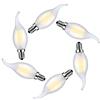 MENTA Lampadina LED E14 Luce Fredda 6500K 6W Equivalenti a 60W 600LM Lampadina Filamento LED 6W E14 Forma di Fiamma Candela Non dimmerabile Vetro - 6 Pezzi