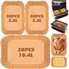 YADOBIG 150 Pezzi Carta Forno per Friggitrice ad Aria, Carta Friggitrice ad Aria Compatibile con Cecotec Cecofry DuoSize 9000 / Ninja AF500EU e Altri Doppio Zona Airfryer, 50 pcs (10.4 L) e 100 pcs (5.2 L)