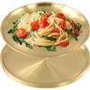 SINJEUN 6 Piatti in acciaio inossidabile inox oro, Piatti da Campeggio per cucina, Barbecue, pizza, Tortiera, Picnic, 20 cm