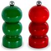 Wd Lifestyle - Set Macinino Sale e Pepe in Legno Laccato Verde e Rosso con Macina in Ceramica