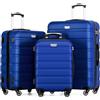 COOLIFE Set di valigie 3 pezzi per viaggi in famiglia, ABS+PC,guscio rigido