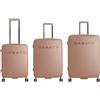 CREATE / LUGGAGE STUDIO/Set di 3 valigie rigide in policarbonato Moka/Lucchetto TSA, 4 ruote doppie, organizzatore interno, manico telescopico, materiali resistenti e durevoli